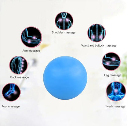 WOVTE Massage Lacrosse Ball for Sore Muscles, Shoulders, Neck, Back, Foot, Body, Deep Tissue, Trigger Point, Muscle Knots, Yoga and Myofascial Release (Blue)