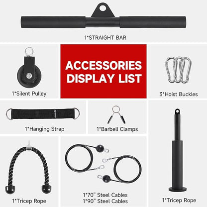 FitBeast Pulley System Gym, Cable Weight Pulley System for Gym LAT Pulldown, Biceps Curl Workout, Ideal Home Gym Equipment for Forearm, Shoulder, Strength Training