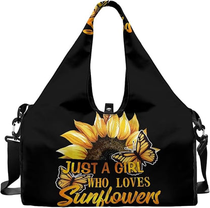 Gym Bag with Yoga Mat Holder Large Tote Bag With Multi Pockets for Women Men Dry Wet Separated Pocket Carryall Yoga Tote Bag for Pilates Travel Workout Office