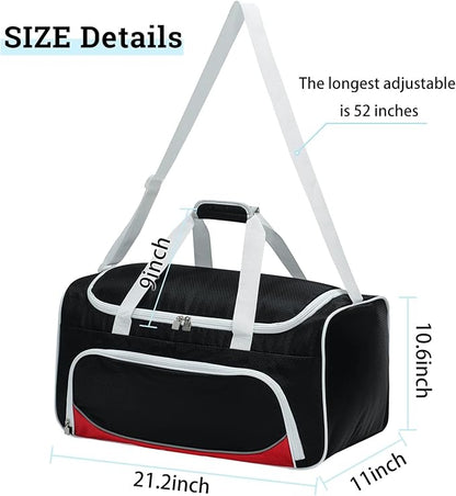 Gym Duffle Bag for Men - 55L Black Large Duffel Bags for Sports, Workout, Traveling, Durable Heavy Duty Duffel Gear Bag