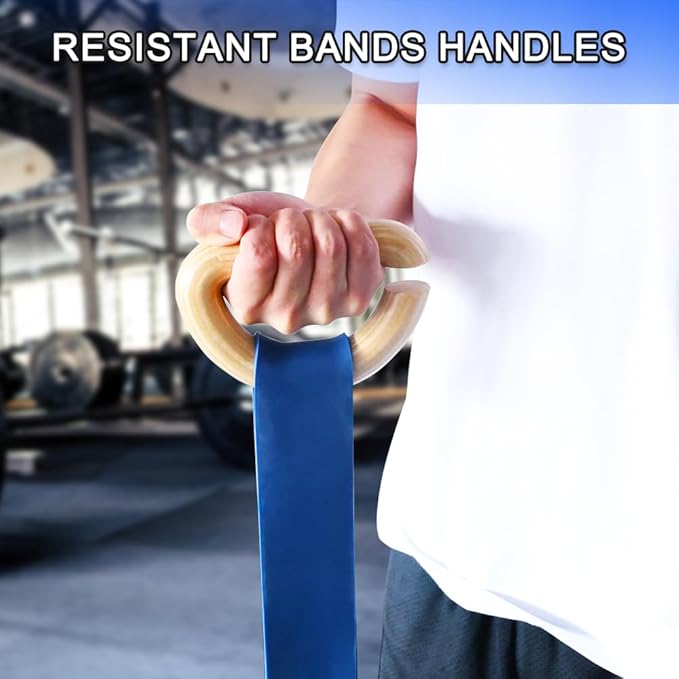 Lights Mountain Wooden Resistance Bands Handles Versatile Exercise Handles with Anti-Slip Grip Tapes for Elastic Band Workouts Home Gym Strength Training and Full-Body Workouts