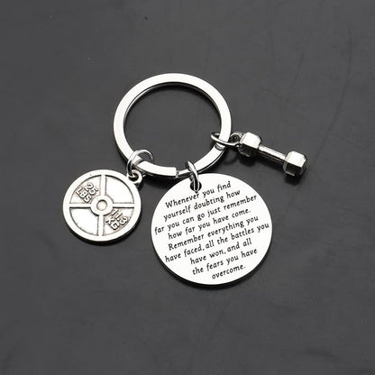 Lywjyb Birdgot Fitness Keychain Weightlifting Sports Keychain Inspirational Dumbbell Workout Keychain