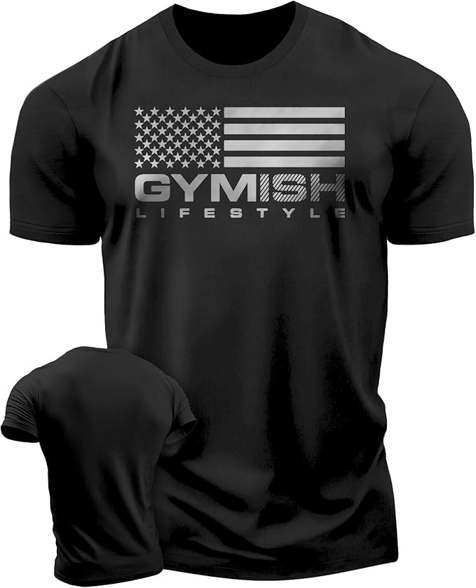 Gymish American Flag Graphic Fitness Tank, Sleeveless Bodybuilding Athletic Tank Top