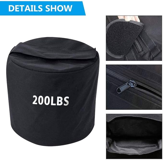 Training Sandbag Adjustable Heavy Duty Workout Sandbags Fitness Sandbags for Lifting Exercise Bodybuilding 200LBS Black