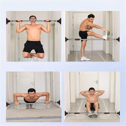 Wall-Mounted Pull-Up Bar for Home Fitness, Heavy-Duty Steel, No Perforation Required, Multi-Functional Trainer for Upper Body Strength and Core Workouts