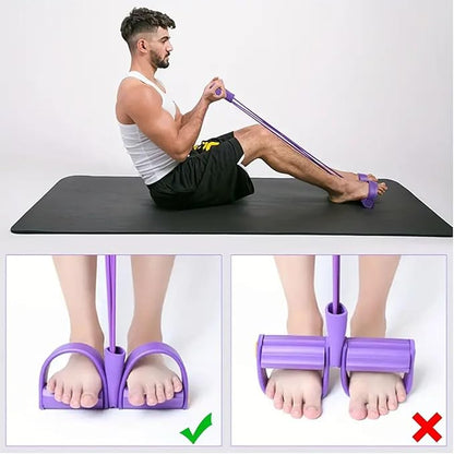 21 Fitness Resistance Bands - 6-Tube Pedal Design for Full-Body Strength Training | Ideal for Home & On-The-Go Workouts
