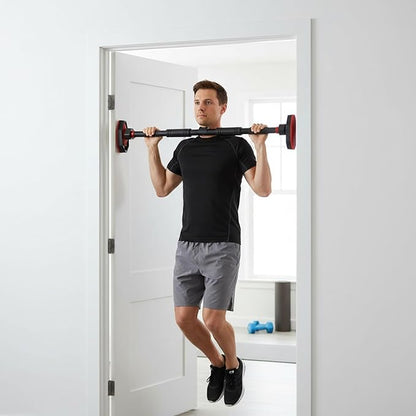 Adjustable Doorway Pull Up Bar for Home Gym - No Drilling Required, Portable Strength Training Bar with Comfortable Grip for Upper Body Workout - Fits Most Door Frames