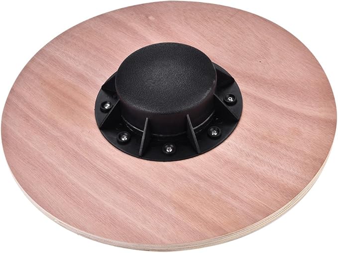 Anti Slip Wooden Wobble Balance Board Fitness Training Rehabilitation Exercise Equipment for Home Gym Office Use Sturdy Wood Plastic Base 39.5cm Diameter 150kg Max Load