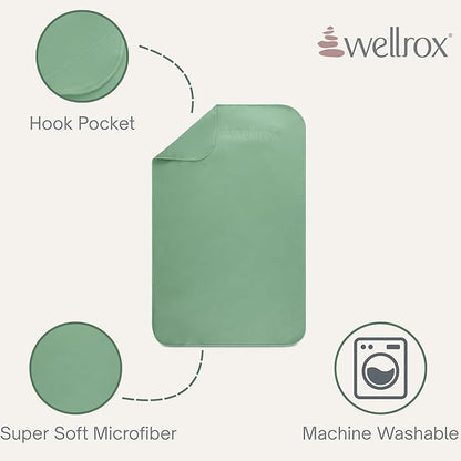 Wellrox Microfiber Hand Towel- Absorbent Sweat Towels, Workout Towels for Women- Yoga Mat Towel for Pilates, Hot Yoga, Gym Workouts (2 Pack, Green)
