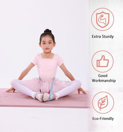 Yoga Stretch Strap with Loops - Streching Strap for Physcial Thearpy, Pilates & Flexibility Training - Exercise Strap for Hamstring, Leg Streching & Rehab - Kids & Adults