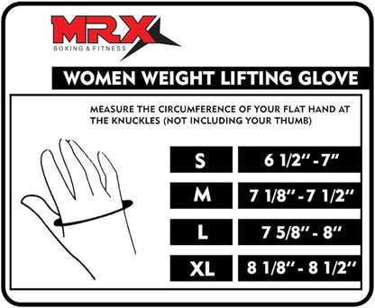 MRX BOXING & FITNESS Weight Lifting/Exercise Grip Gloves for Women, Great for Workouts, Weight Training and More, Pro Series