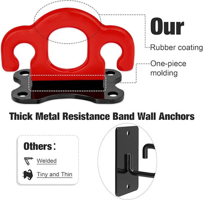 3 PCS Resistance Bands - Workout Wall Mount & Door Anchors for Hanging Straps, Home Gym & Physical Therapy