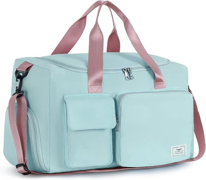 FIORETTO Women's Gym Duffle Bag with Shoes Compartment, 30L Capacity, Ideal for Travel, Gym, Sports, Duffel, Weekender