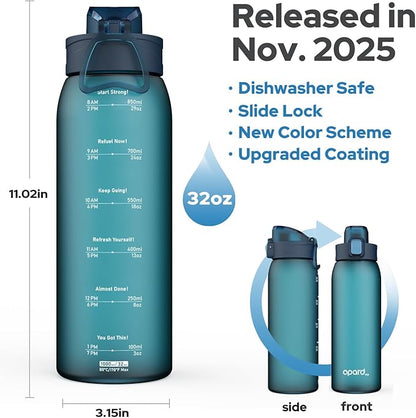 Opard 30oz/32oz Sports Water Bottle with Leak Proof Flip Top Lid BPA Free Tritan Reusable Plastic for Gym and Outdoor, Travel Water Bottle