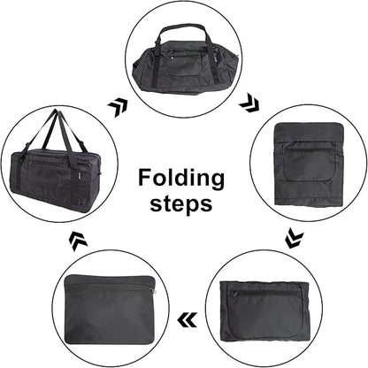 HOLYLUCK Foldable Travel Duffel Bag For Women & Men Luggage Great for Gym -55L, black