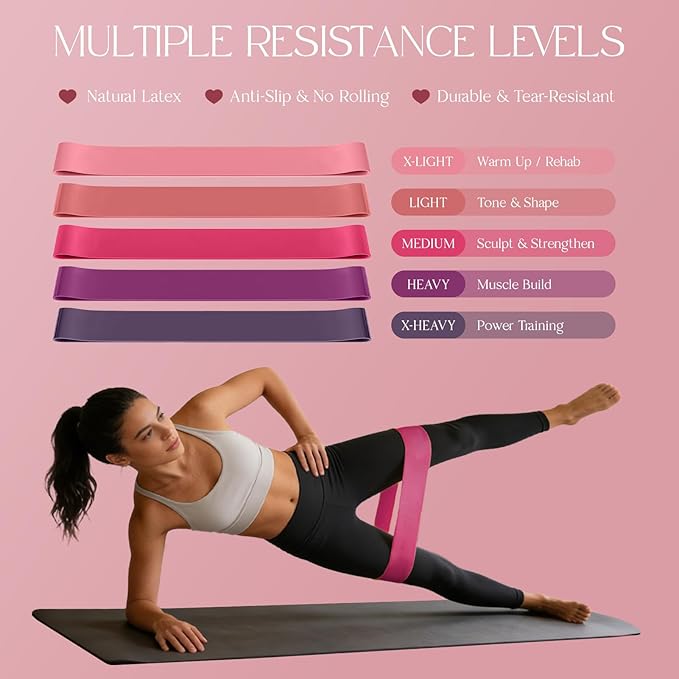 Pilates Kit 14PCS for Women, Pilates Equipment with Pilates Ring Set, Home Pilates Workout Kit, Mini Exercise Ball, Loop Resistance Bands, Stretch Strap, Massage Roller, Grip Socks