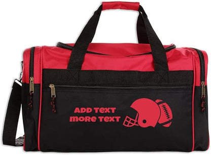 Personalized Sport Deluxe Duffel Bag With Custom Name & Text - Football
