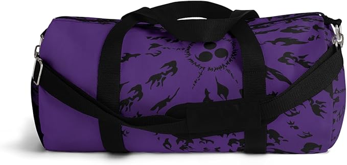 Anime Gym Bag for Women Men - Large Capacity Waterproof Workout Fitness Travel Sports Bags Fashion Street Camping ExpandaCLe Carry On Duffle Bag For Couple (Purple Cursed Mark) PTY