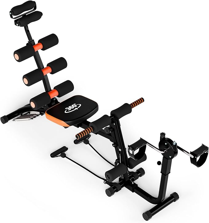 Ab Machine, Ab Workout Bench for Home Gym Adjustable Abdominal Trainer, Ergonomic Arc Track Multi-Functional Sit Up Machine for Full Body Workout Home Exercise