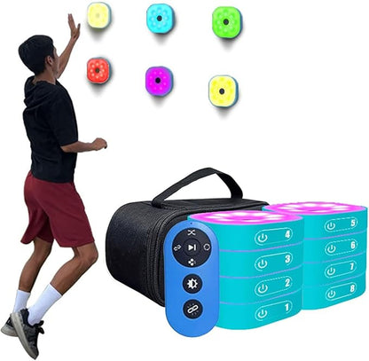 ERICAT Reaction Training Lights Remote Control, Speed Agility Response Training Reaction Lamp, 4 Modes & 4 Light Color, Improve Speed, Agility & Reaction Time, Suit for Athletes Fitness Trainers