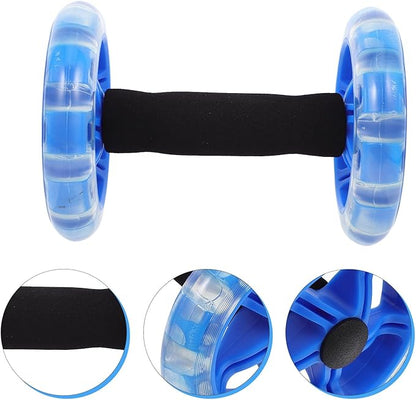 Twin-wheel Ab Roller Fitness Wheel Core Trainer for Men and Women, Blue Abdominal Exercise Device for Home Gym Strength Training and Weight Loss