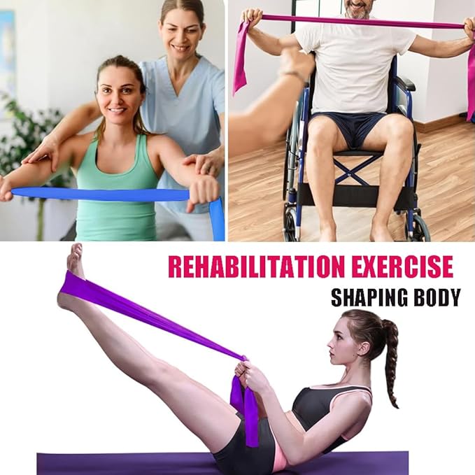 Hip Resistance Bands Set with Exercise Band, 3 Levels, Carry Bag and Guide, Multi-Colour