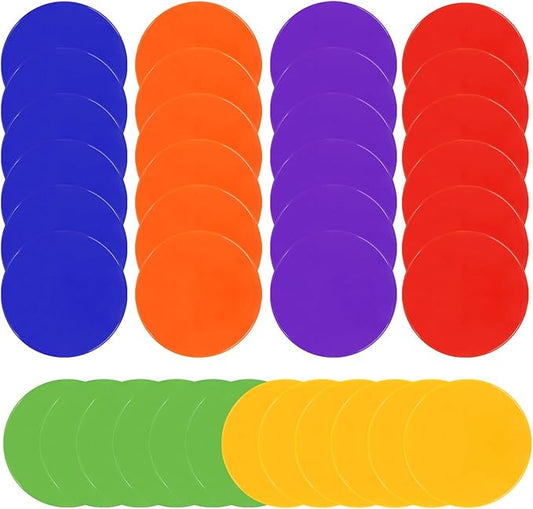 4Inch 9 Inch Poly Spot Markers for Gym Floor Poly Spots, 12/18/24/36 Pcs Round Non-Slip Rubber Floor Dots Agility Markers Flat Cones for Sports Soccer PE Training, Dance, Classroom Activities