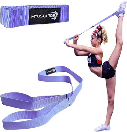 Myosource Kinetic Bands Cheerleading Flexibility Stunt Strap - Improve Stretching and Stunts for Cheer Dance Gymnastics & Physical Therapy – Stocking Stuffers Present for Kids Girls Adults - 12 Colors