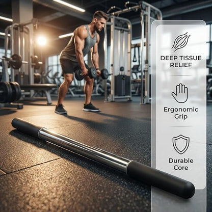 Muscle Roller Stick for Deep Tissue Massage & Myofascial Release | Cold Therapy Roller for Back, Legs, Arms, Shoulders | Massage Roller Stick (Black)
