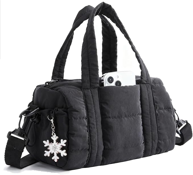 BAGSMART Reiki Gym Bag for Women, Mini/Medium Crossbody Bags for Women, 5L Dance Bag with Detachable Strap / 15L Yoga Mate Bag with Wet & Dry Pocket, 5L-Jet Black