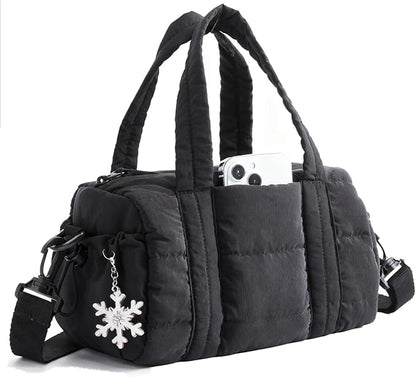 BAGSMART Reiki Gym Bag for Women, Mini/Medium Crossbody Bags for Women, 5L Dance Bag with Detachable Strap / 15L Yoga Mate Bag with Wet & Dry Pocket, 5L-Jet Black