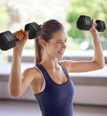 10LBS 20LBS 30LBS Dumbbells Adjustable Dumbbell Set of 2, Hand Weights for Women Men Free Weight Dumbbells Sets for Home Gym & Outdoor Exercise Workout Strength Training Equipments