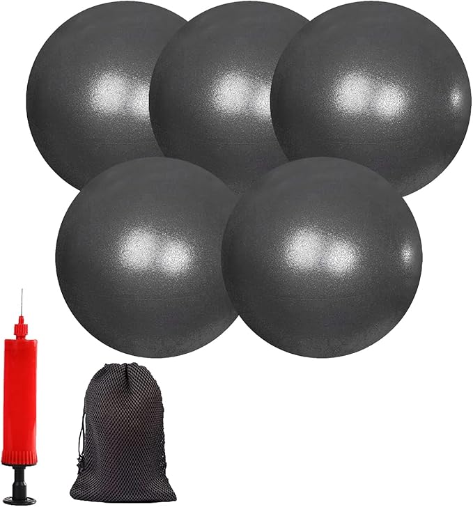 Mini Yoga Balls 6 Inch Exercise Pilates Therapy Balance Micropore Ball Barre Equipment for Home Stability Training Physical Core Training with Pump