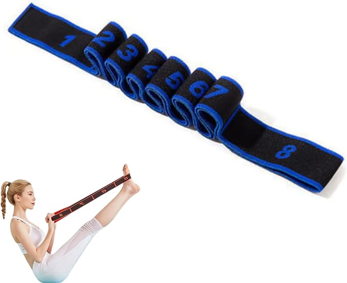 Fitness Resistance Band for Stretching and Yoga, Number Stretch Resistance Band with Clear Markings, 8-Section Elastic Training Bands for Yoga, Stretching, Pilates, Fitness