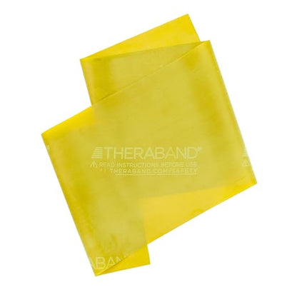 THERABAND Professional Latex Resistance Bands, Individual 6 Ft Elastic Band for Upper & Lower Body Exercise, Physical Therapy, Pilates, At-Home Workouts, 6 Foot Band, Yellow, Thin, Level 2