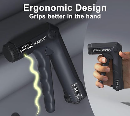 Grip Strength Trainer with Finger Exerciser, Adjustable Resistance, Forearm Strengthener Hand Gripper with Counting,Black