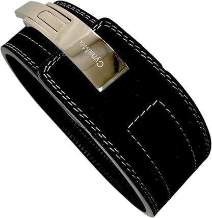 Black Weight Lifting Belt with Ajustable Buckle, 4" Wide & 10mm Thickness | for Powerlifting and Gym (1 Count)
