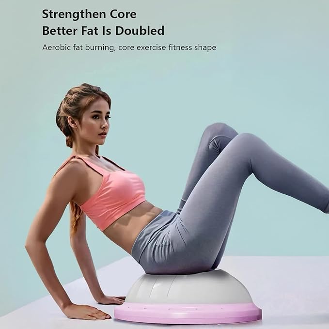 Half Balance Ball Trainer - Balance Ball Trainer with Resistance Bands and Foot Pump,Stability Ball for Exercise, Full-Body Workouts, Home Gym