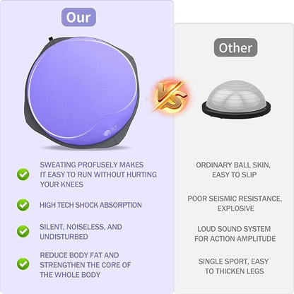workout equipment for home，boso balancing ball，half ball balance trainer，core training equipment，31.5 inch Yoga Exercise Ball for Home Gym Core Training Anti-Skid Surface (Purple Heart-31.5'')