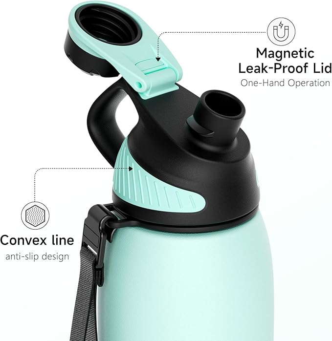 Fjbottle Insulated Stainless Steel Water Bottle, 24 Oz Leakproof Water Bottles, Ice Reusable Tumbler, Double Wall Vacuum Jug, Lightweight Durable for Traveling & Sports, Workout, 24oz