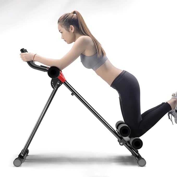GYMNASTIKA Ab Workout Equipment, Adjustable Ab Abdominal Roller Full Body Workout Machine Fitness Core & Abdominal Trainers Strength Training Ab Cruncher Body Shaping Foldable Waist Trainer for Home