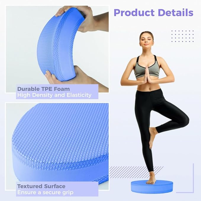3 Pcs Foam Balance Pad, Exercise Trainer Foam, Cushion for Rehabilitation and Physical Therapy, Yoga, Pilates, Workouts, Balance Training Pads
