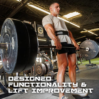 Premium Weight Lifting Belt, 4 Inch Weight Belt for Men and Women with Self Locking Metal Buckle for Maximum Support, Weightlifting Belt for Squat or Deadlift, Durable Gym Belt for Men