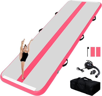 Tuxedo Sailor Inflatable Gymnastics Tumbling Mat Tumble Track Thickness Floor Mat With Electric Air Pump for Gymnastics/Training/Home/Cheerleading/Water/Gym/Yoga