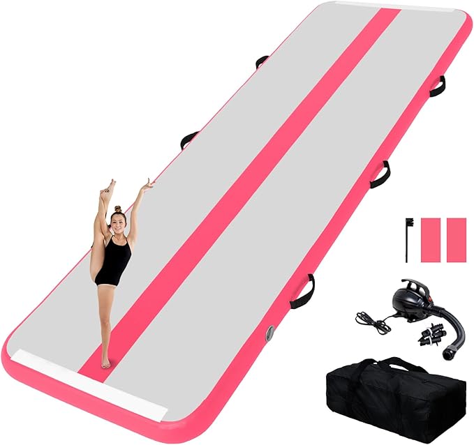 Tuxedo Sailor Inflatable Gymnastics Tumbling Mat Tumble Track Thickness Floor Mat With Electric Air Pump for Gymnastics/Training/Home/Cheerleading/Water/Gym/Yoga