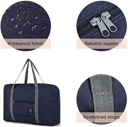 2 Pack Foldable Travel Duffel Bag, Lightweight Carry On Luggage Bag for Women and Men, Waterproof Multipurpose Sport Duffle for Sports, Gym, Vacation
