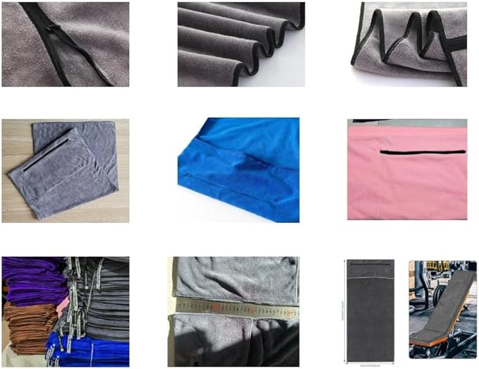 Angelica & Co Microfiber Fast Drying Gym Towel with Phone Pocket, Zipper, Fitness, Pilates, Yoga Mat Cover, Bench Cover, Camping - Pink L
