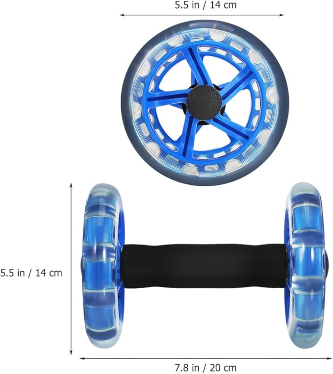 Kisangel 2pcs Ab Roller Wheel, Exercise Abdominal Roller Dumbbell Fitness Dual Wheel for Hand Weights Equipment