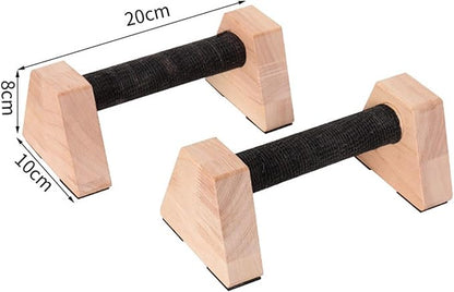 Colaxi 2 Pieces Push up Stands Pushup Handles Wood Exercise Calisthenics Bar Aerobics Anti Slip Parallettes Home Workout Equipment