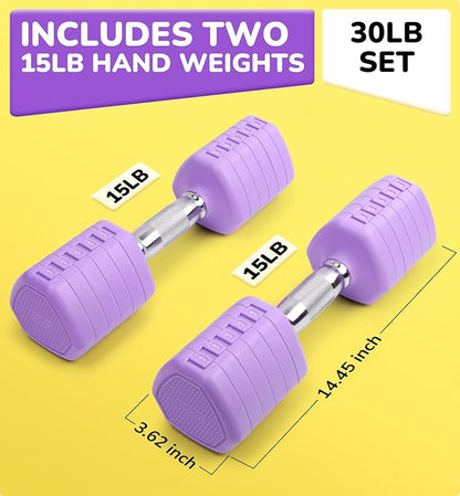 10LBS 20LBS 30LBS Dumbbells Adjustable Dumbbell Set of 2, Hand Weights for Women Men Free Weight Dumbbells Sets for Home Gym & Outdoor Exercise Workout Strength Training Equipments